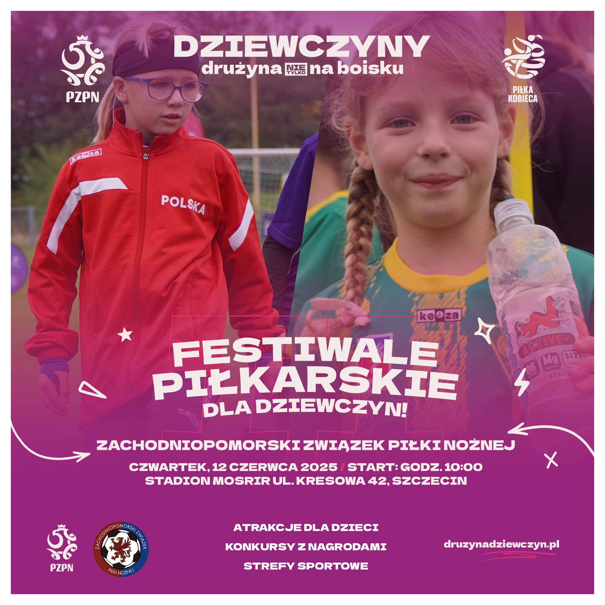 Na zdjęciu zapowiedź festiwalu piłki kobiecej, który odbędzie się na Kresowej dn. 12.06.2025 o godz. 10.00.