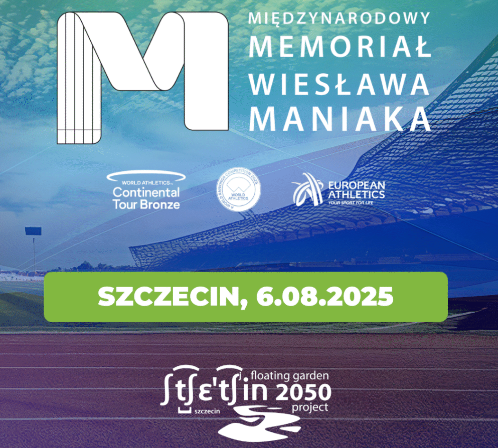 Na zdjęciu zapowiedź ósmego Międzynarodowego Memoriału Wiesława Maniaka – Szczecin 2025